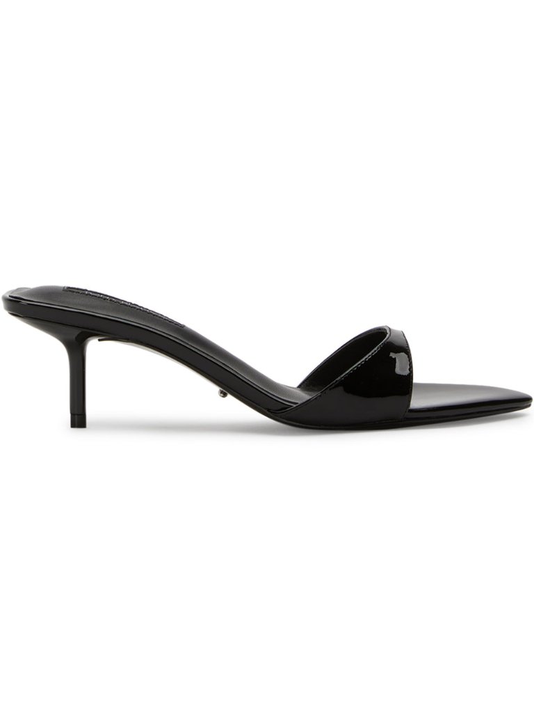 Tony Bianco Fiesta Heel In Black Patent Kitten Open Toe Shiny